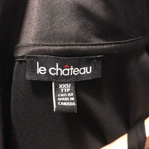 Plunging Neckline Black Sequin H & M Dress w/ Satin Le Chateau Bolero Jacket - Picture 14 of 15